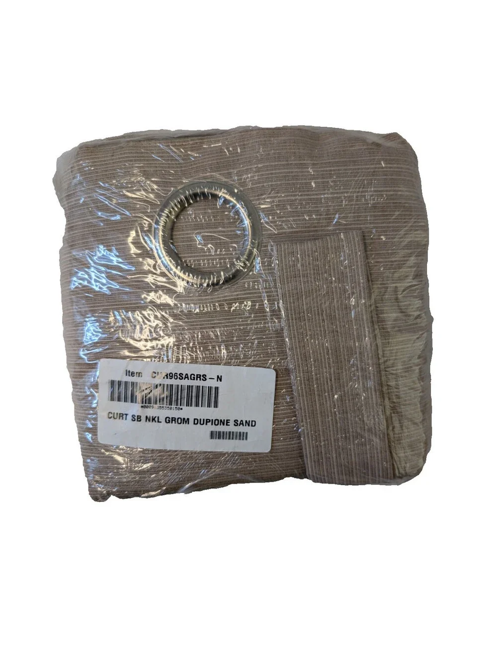 Sunbrella Dupione Pearl Outdoor Curtain with Nickel Plated Grommets 50 in. x 120